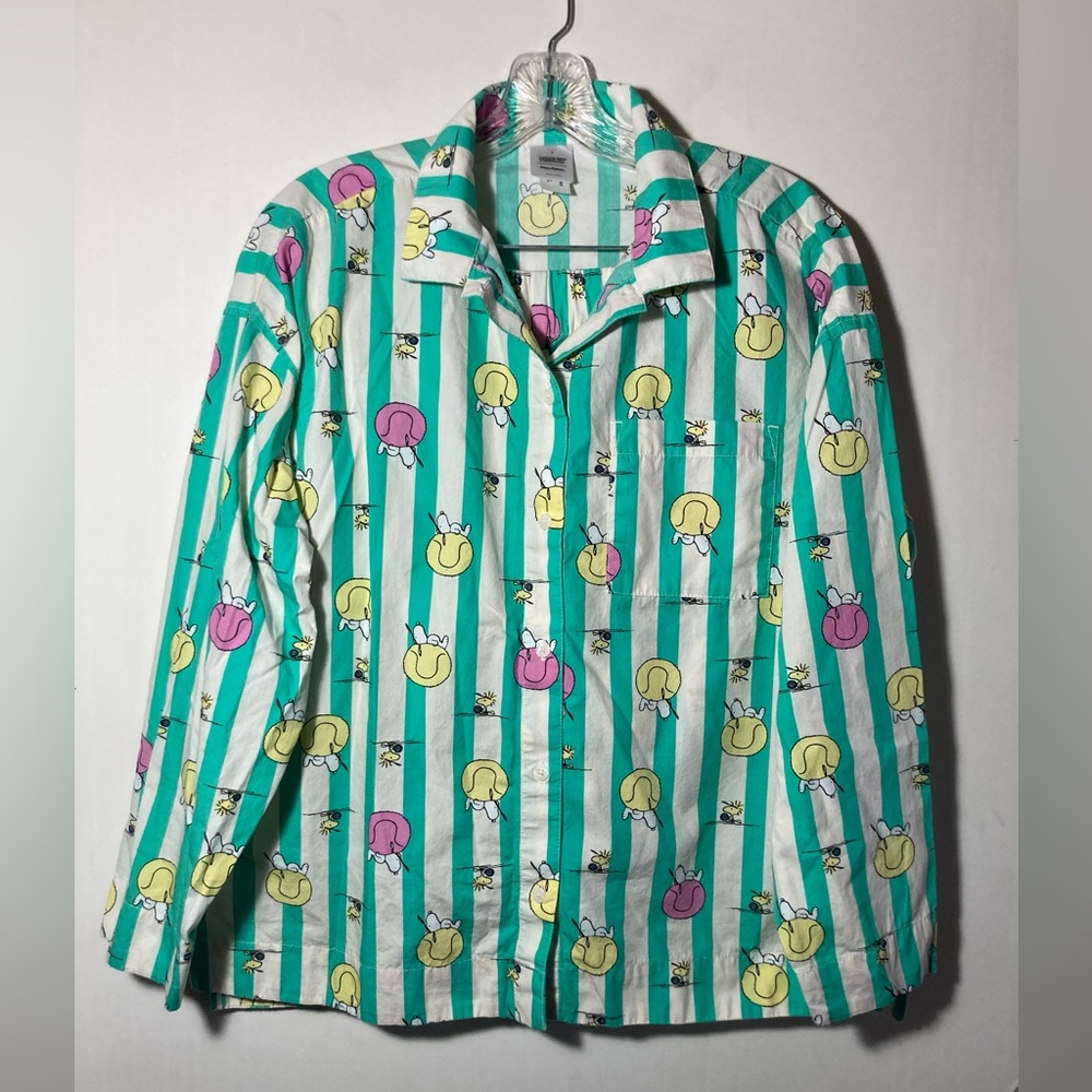 Hanna Anderson Women’s Peanuts Poplin Pajama Set Top & Shorts Size Small - Picture 2 of 16